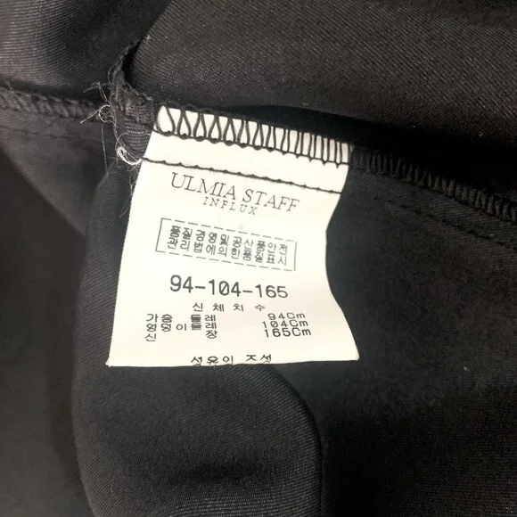 Ulmia Staff Influx Button Front Wrap Dress M Black Satin Short Sleeve 39" VG - Picture 8 of 8